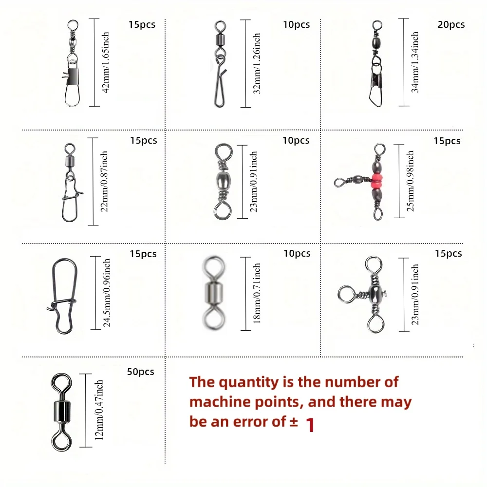 One box contains 175 fishing gear adapter kits, including barrel adapters and connectors