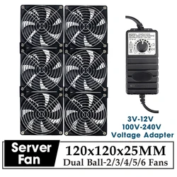 Gdstime 120mm DC 12V 220V Fan madencilik bilgisayar şasi İş İstasyonu radyatör 12cm 120mm x 25mm yüksek hızlı yönlendirici sunucu soğutma fanı