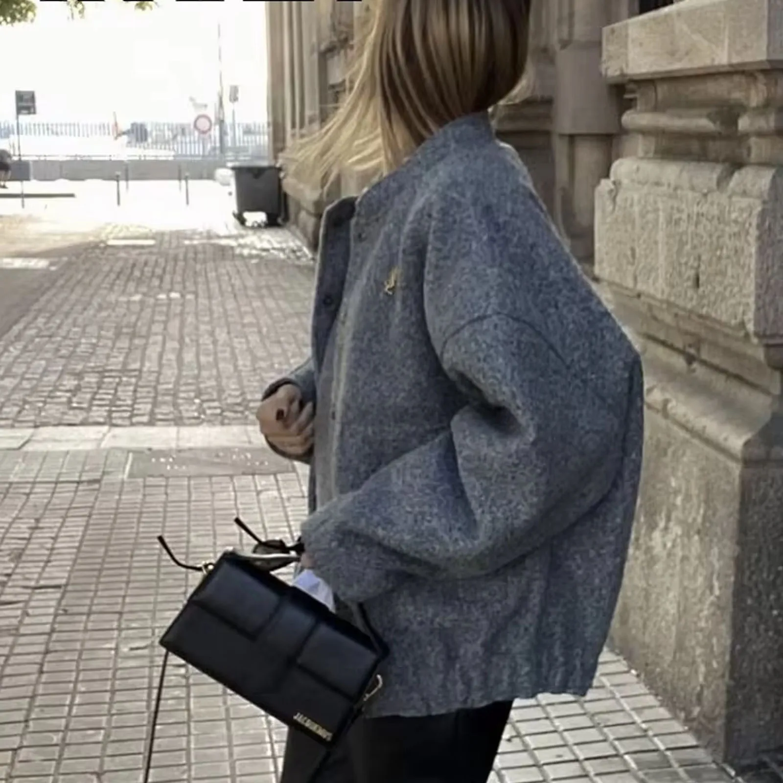 2025 Dames Lamswollen Bontjas Herfst Winter Effen Groen 2 Zakken Knoppen Dikker Crop Jas Vrouwelijke Casual Losse Straat