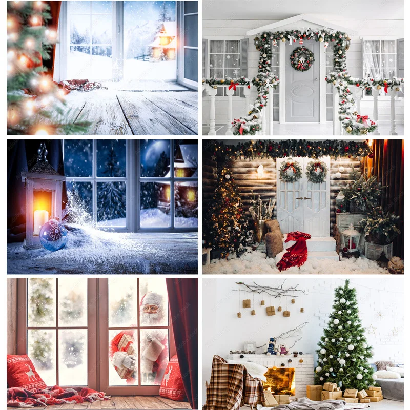 

SHUOZHIKE Christmas Theme Photography Background Snowman Christmas tree Backdrops For Photo Studio Props 211114 SDSD-03