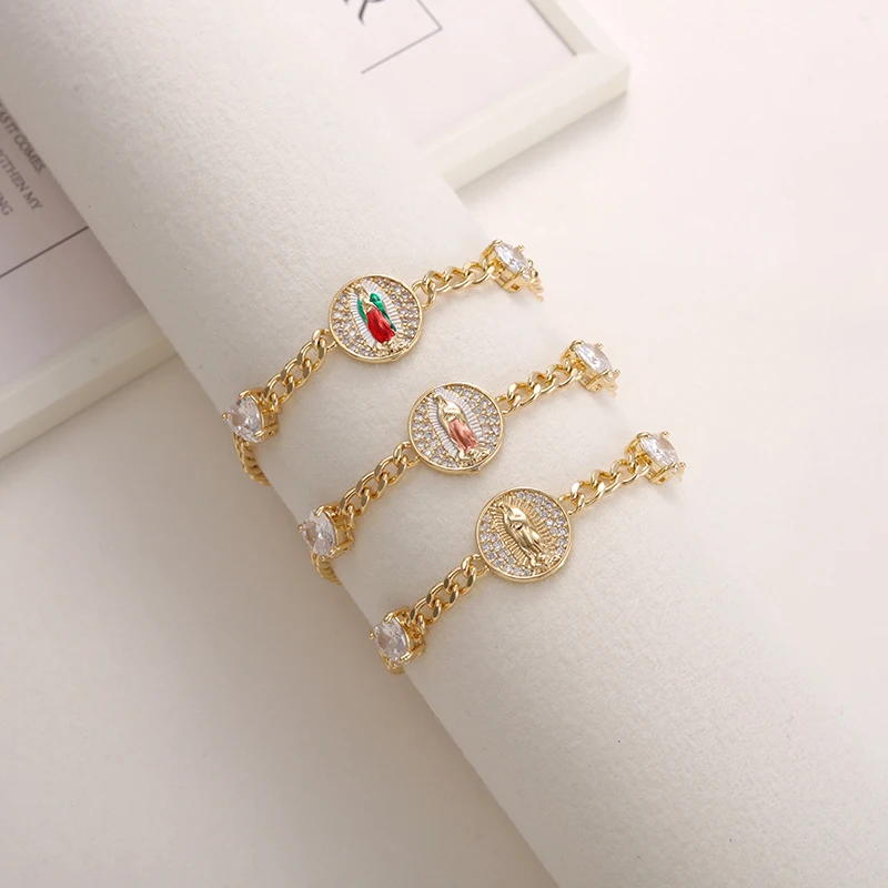 GrayBirds Heart Zircon Virgin Mary MaMa Women's Fashion Religious Bracelets Best Blessing Gift For Mum Girlfriend JL3028