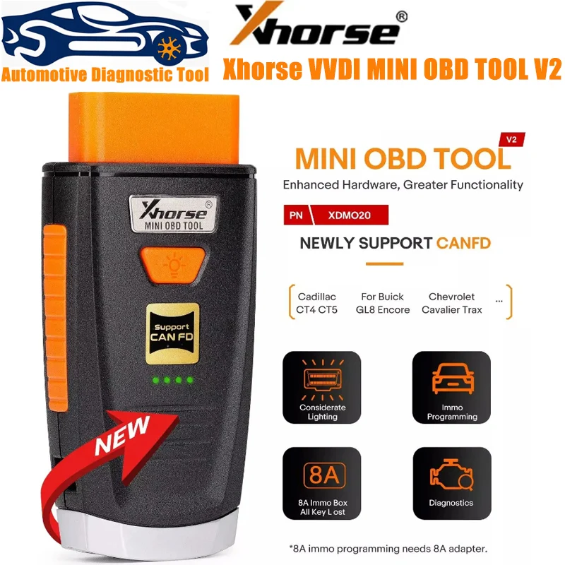 

Xhorse VVDI MINI OBD TOOL V2 XDMO20EN Поддержка CAN FD IMMO Progarmmer Поддержка протокола CAN FD VVDI Key Tool Max Pro