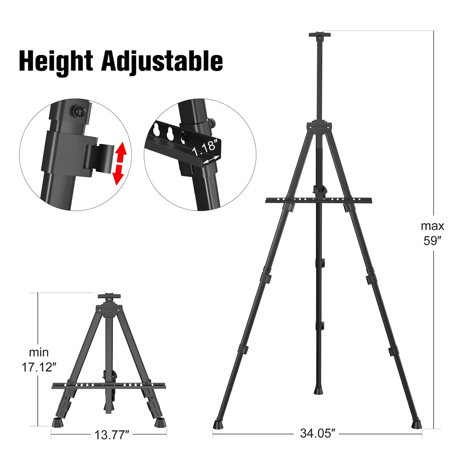 Easel Stand Tripod Table Easels with Bag Photo Frame Collapsible Displaying