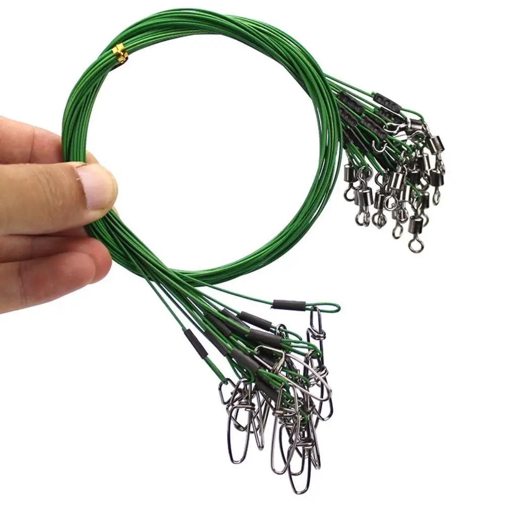 10pcs 50cm Sea Fishing Steel Wire 150LB Tension 1mm Diameter Fishing Leader Line Anti-bite Durable Lure Fishing-line Tuna