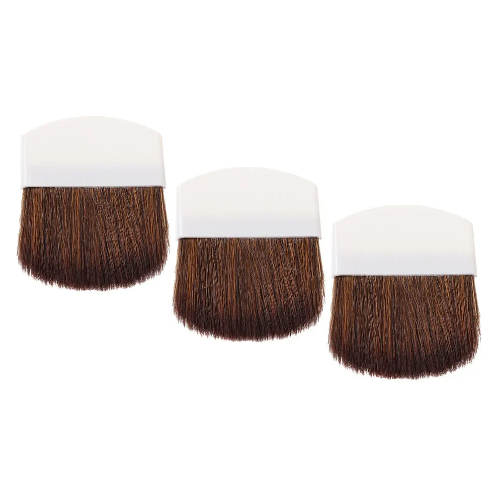 3개입 미니 메이크업 브러쉬 짧은 손잡이 파우더 파운데이션 아이섀도우 블러쉬 반원형 사각형 소형 얼굴 브러쉬 여행용