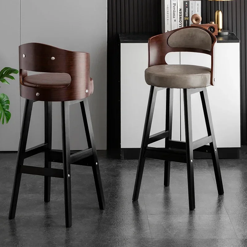 

Minimalist Chaise Bar Chair Ergonomic Solid Wood Cute Backrest Library Bedrooms Aesthetic Stools Minimalist Backrest Bar Chairs