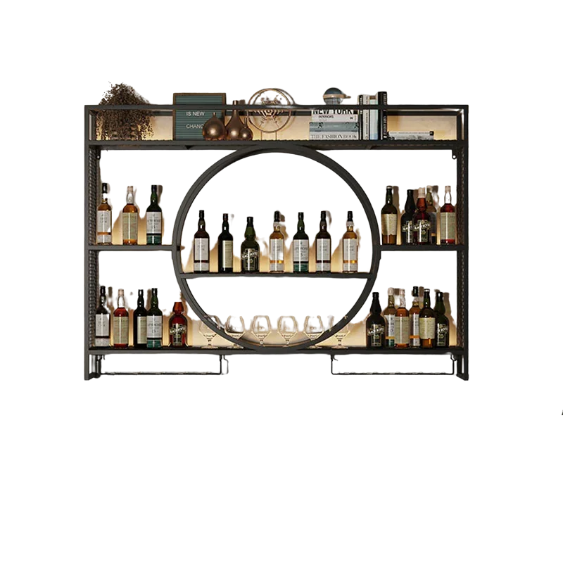 

Wall Bar Cabinet Home Modern Nordic Liquor Drinks Whisky Storage Hanging Restaurant Wine Rack Black Mobiletto Boutique Furniture