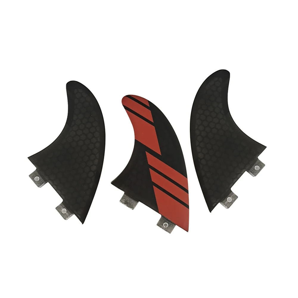 2022 New Style Double Tabs Fin M Surf Boards Fins thruster fins Black With Red Color Surf accessories