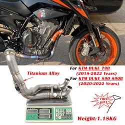 For KTM DUKE790 DUKE890 DUKE 790 890 890R 2018 - 2023 Motorcycle Exhaust Escape Modified Muffler Titanium Alloy Front Link Pipe