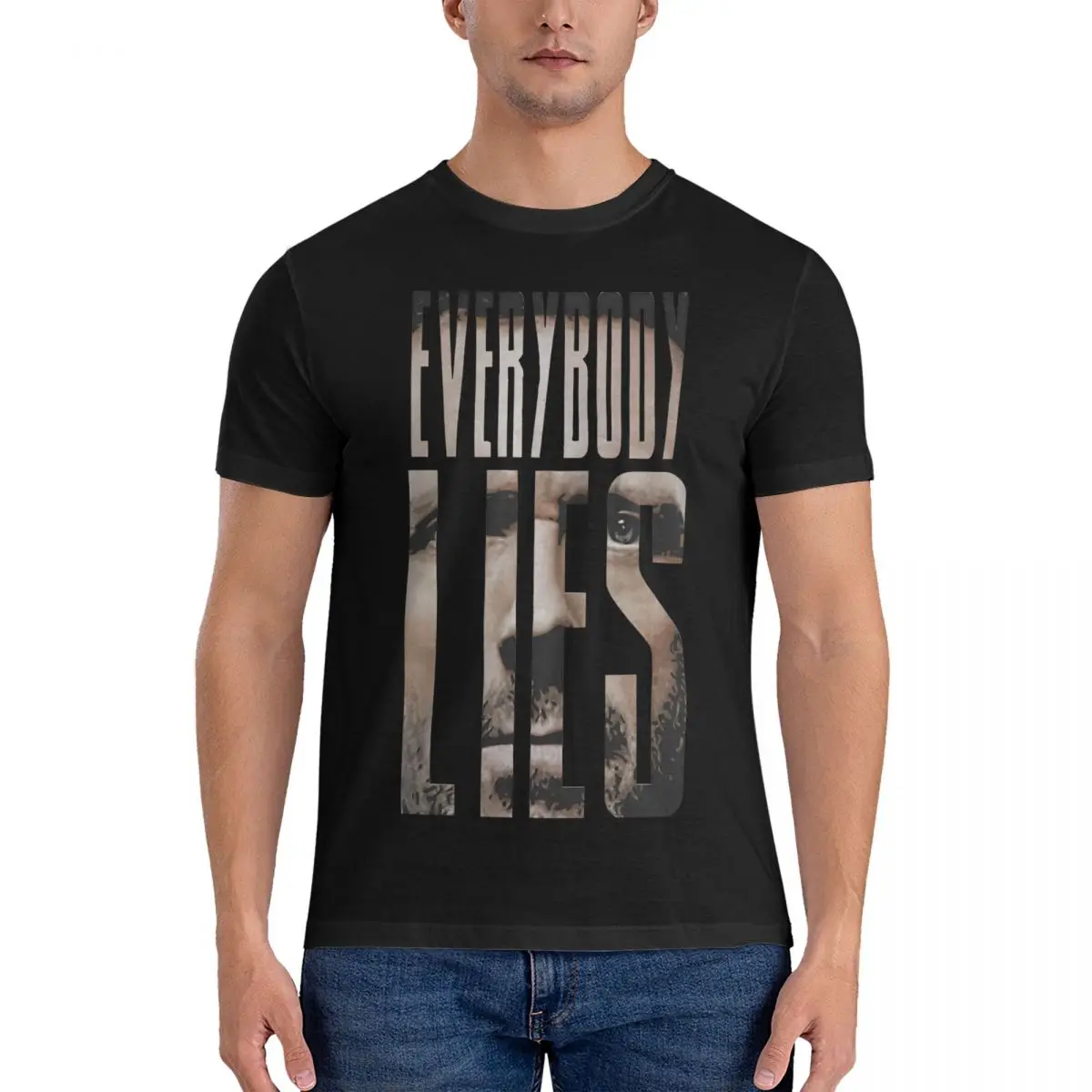 Everybody Lies T-Shirt Men House M.D Fashion Cotton Tees Round Collar Short Sleeve T Shirts Gift Clothes