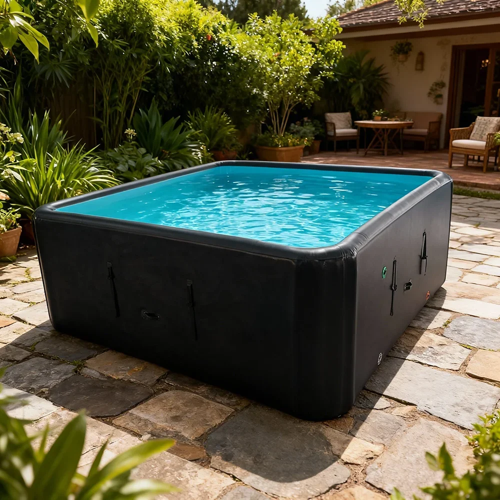 Large Customizable PVC Drop Stitch Inflatable Above Ground Pool with Filter Pump for Backyard Summer Play