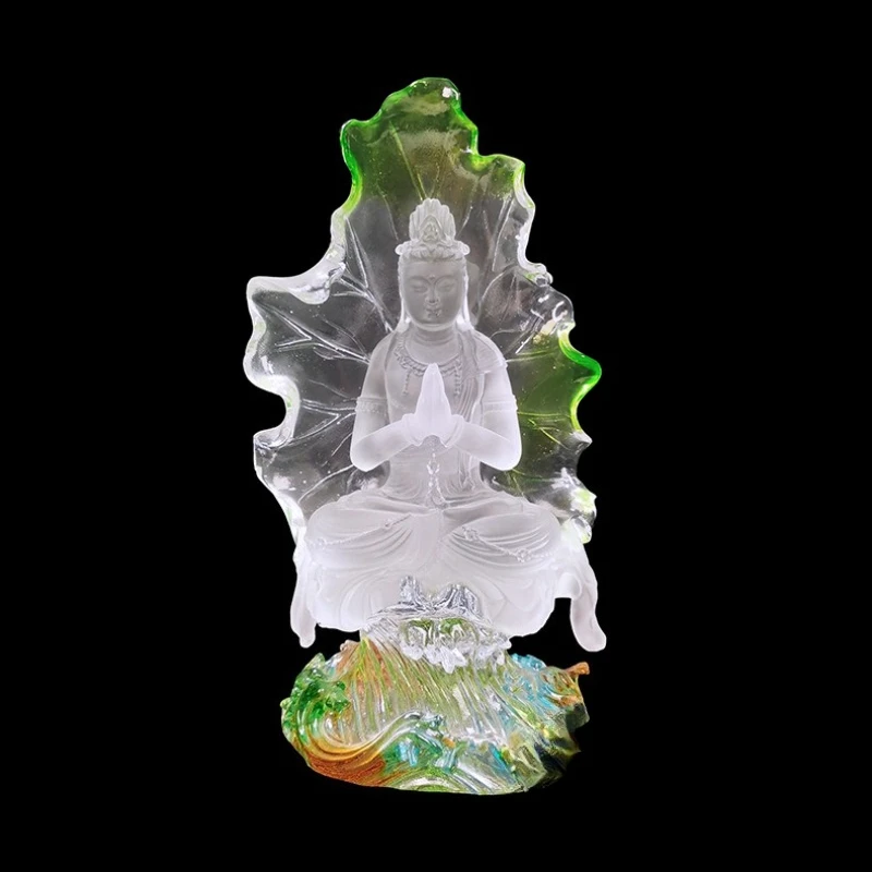 

Статуя Будды с глазурованным покрытием, статуя Будды с глазурованным покрытием, статуя Будды из хрусталя, глазурованный лотос Гуаньинь