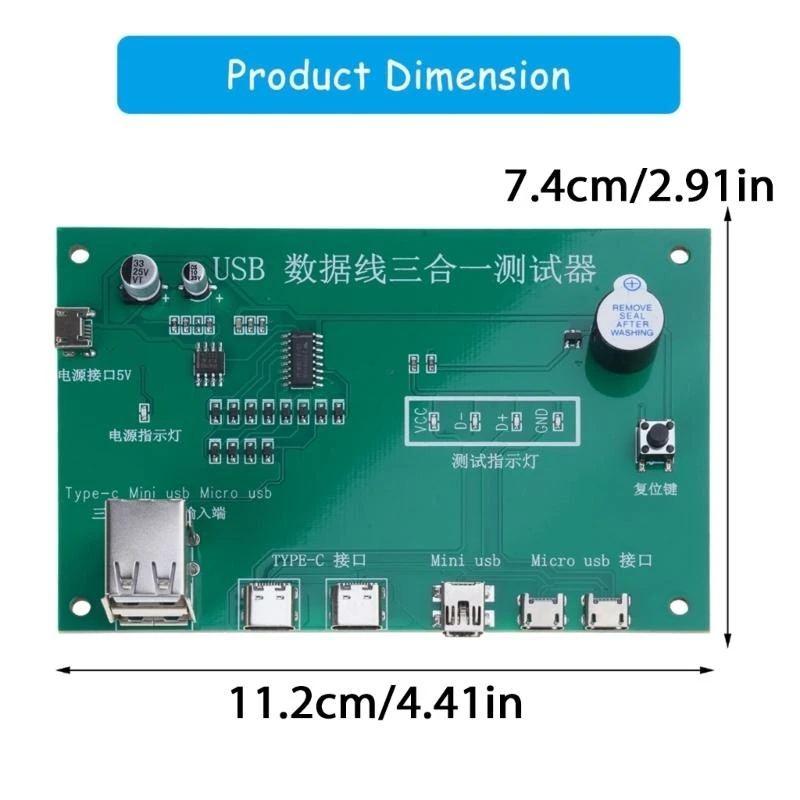 83CE USB Cable Triad Tester Charging Cable Test Card Type C Mini USB Micros Pcb Board