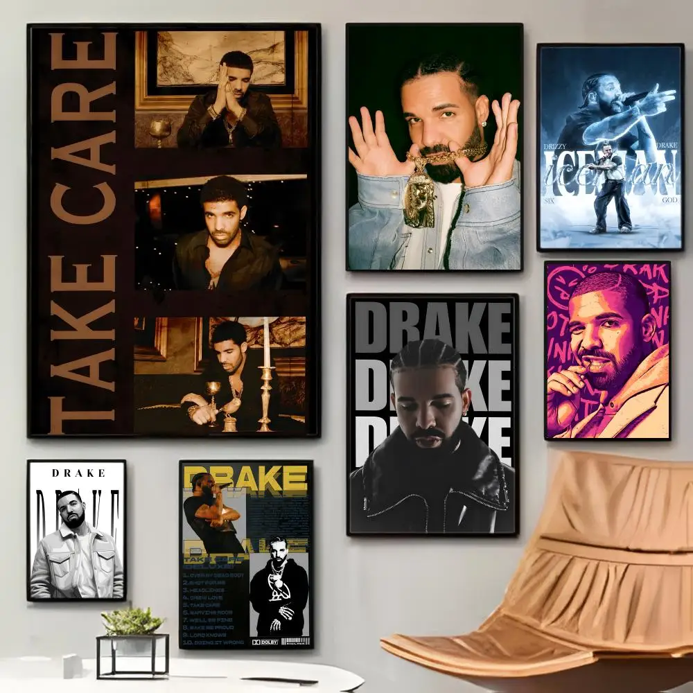 Affiche autocollante imperméable D-Drakes, motif mode lyrique et influenceur, pour décoration murale de café, bar, chambre, cadeau