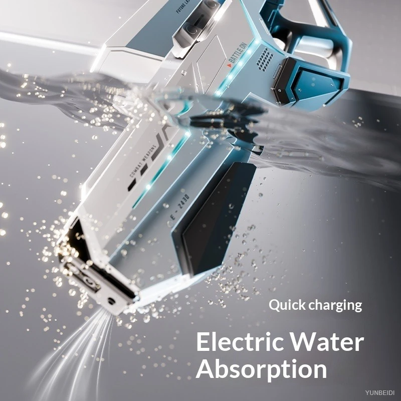 Elektrische LED-Wasserpistole, große Kapazität, automatische Wasseraufnahme, kontinuierliche Sprühwasserpistole, Sommerspiel, Interaktion, Spielzeug für Kinder und Erwachsene
