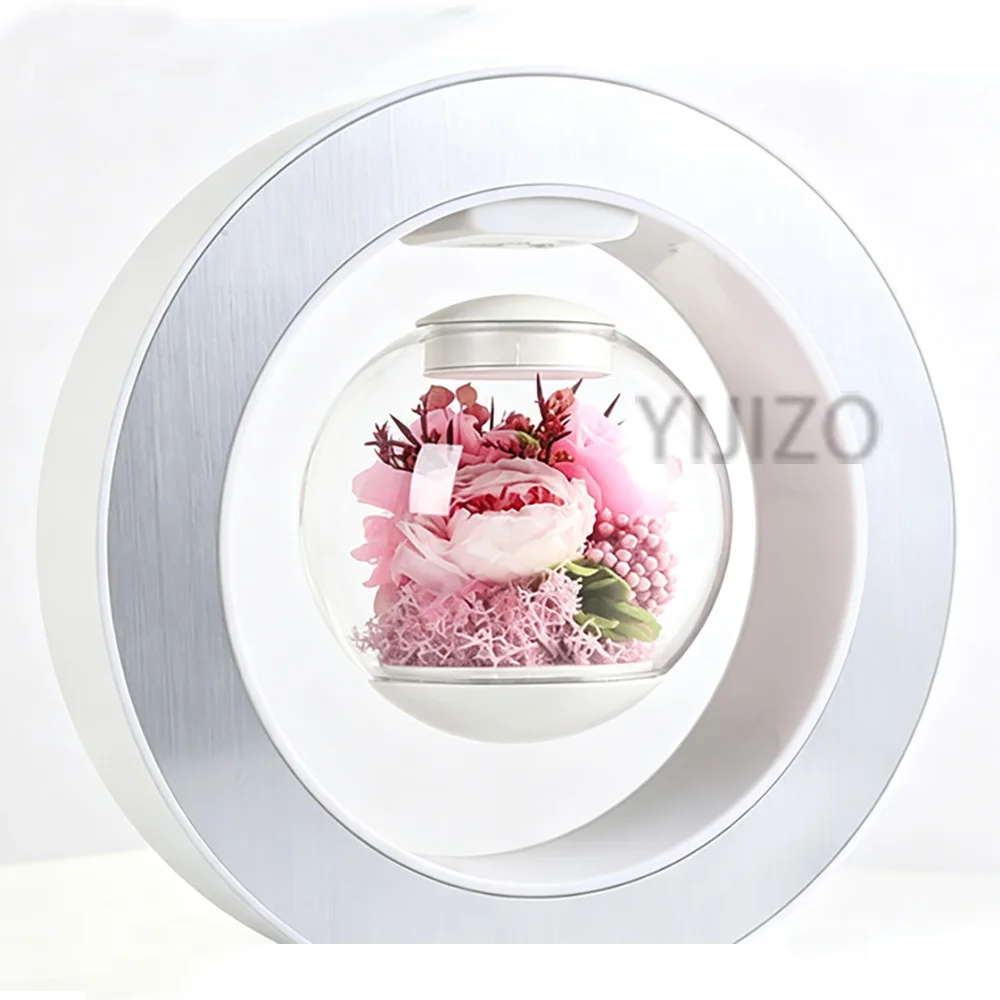 Magnetic Levitation Rotation Spaceship Globe with O style Round Ring Base Birthday Gift Festival Gift