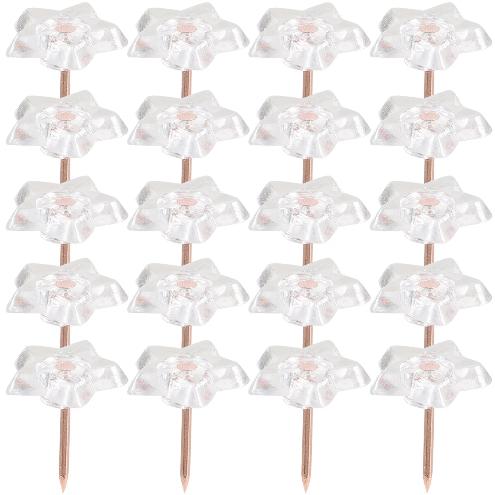 

100pcs Transparent Thumbtacks Star Shaped Push Pins Plastic Multi-Function Decorative Pin For Bulletin Board Home Office
