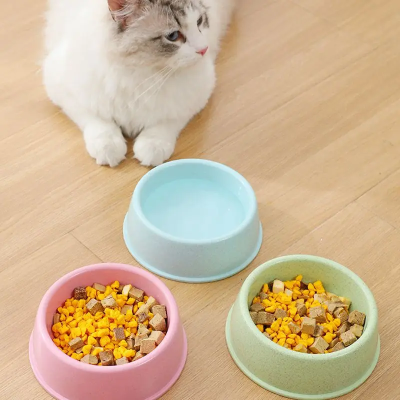 Pet Cat Food Bowl BPA-free Plastic Cat Water Feeding Bowl Durable Thicken Plastic Wheat Stalk Feeder Bowls For Small Medium Dogs