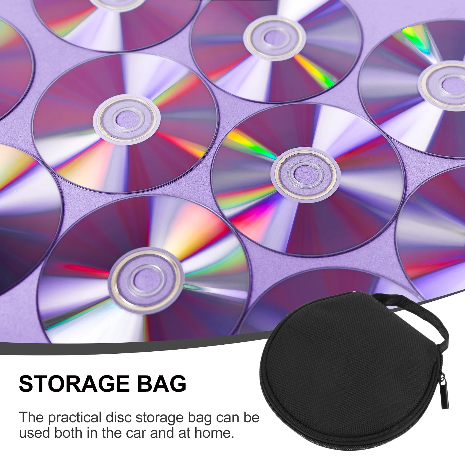

Cd Large Capacity Cd Storage Bag Disc Holder Case Zipper Dvd Organizer Portable Disc Storage Pouch Car Home Use