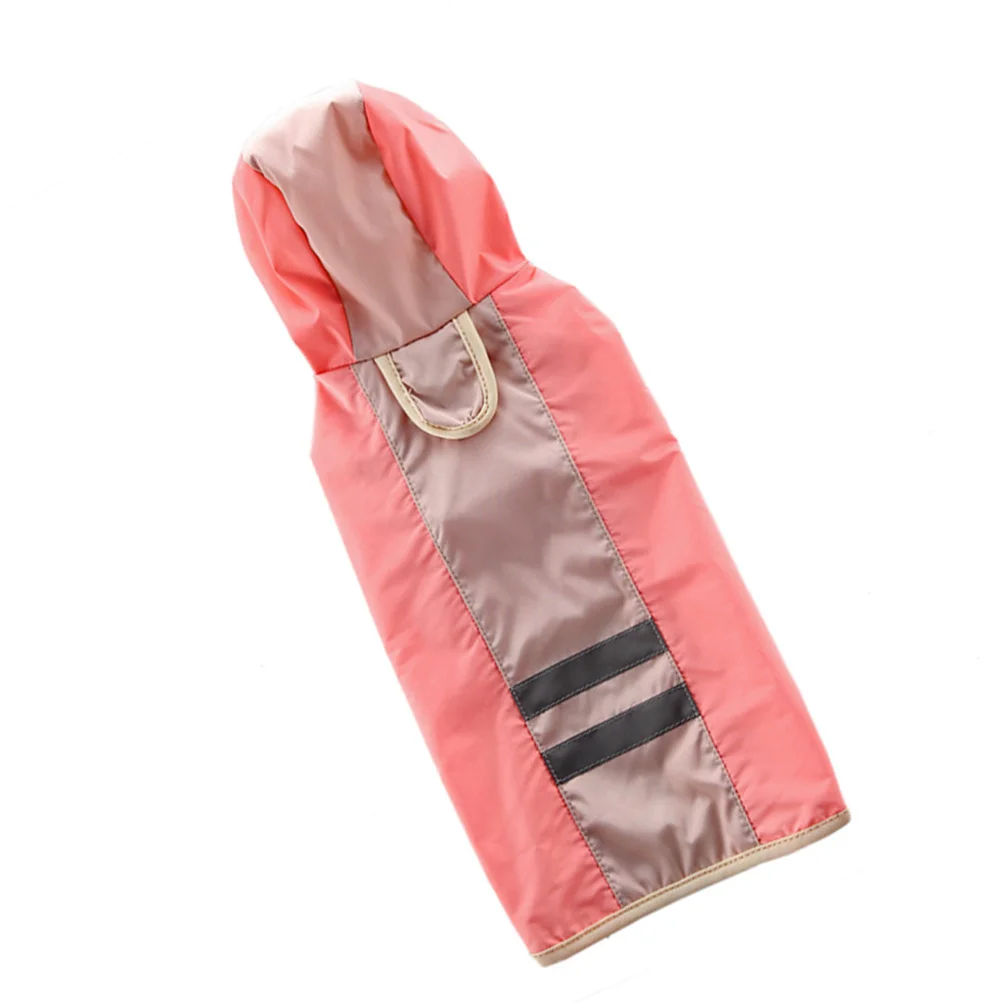 معطف واق من المطر عاكس للكلاب الأليفة مقاوم للماء مع قلنسوة للكلاب الصغيرة والمتوسطة والكبيرة معدات السفر الخارجية باللون الوردي Xl #4