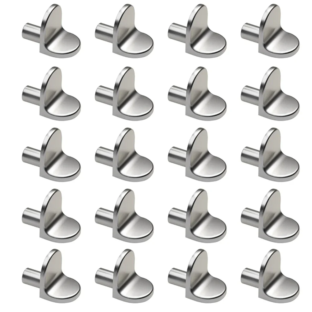 20Pcs Shelf Brackets Support Studs Peg Pin Plugs 5mm L-Shaped Cabinet Seperator Fixed Shelves Seperator Furniture Brackets