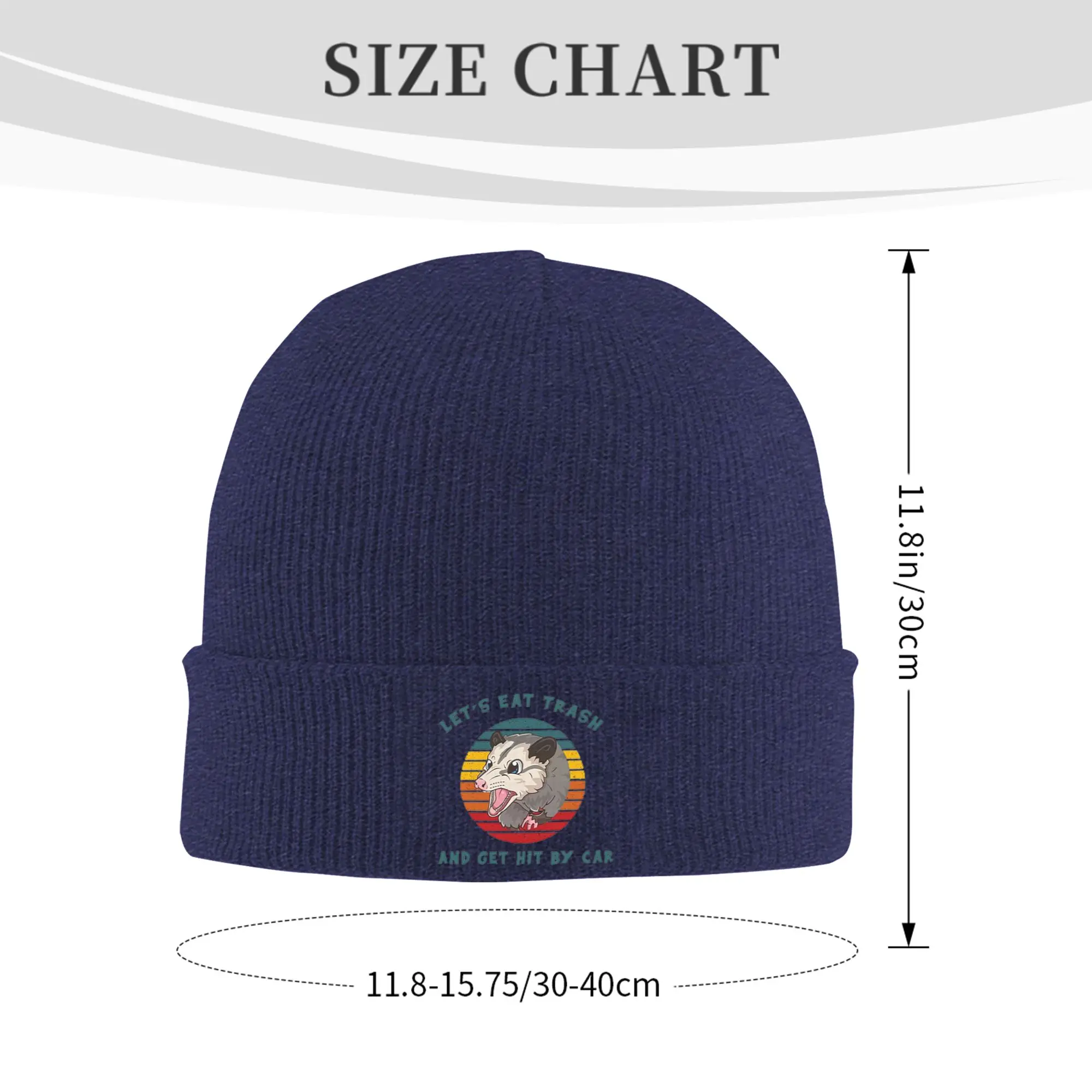 Let's Eat Trash Get Hit By A Car Possum Lovers Winter Skullies Beanies Hat Warm Autumn Knitted Hats Bonnet Caps for Women Men