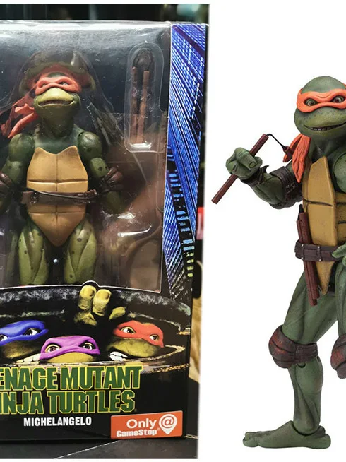 NECA Ninja Turtles 1990 Movie NT Limited Edition 7 Inch Posable Action Figure Collectible Model Toy Display Item PVC Material