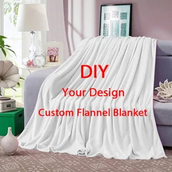 Custom Image or Words Blanket Personalized Picture Warm Throw Blankets for Sofa Gift Customized DIY Print on Demand Dropshipping