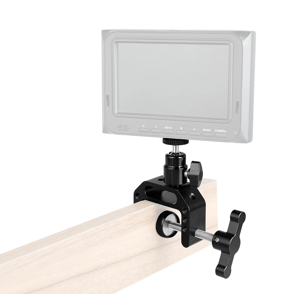 CAMVATE-Soporte de escritorio con abrazadera C + brazo mágico articulado de 9,8 "+ Mini cabezal de bola para jaula de cámara DSLR, montaje de Monitor de configuración DIY