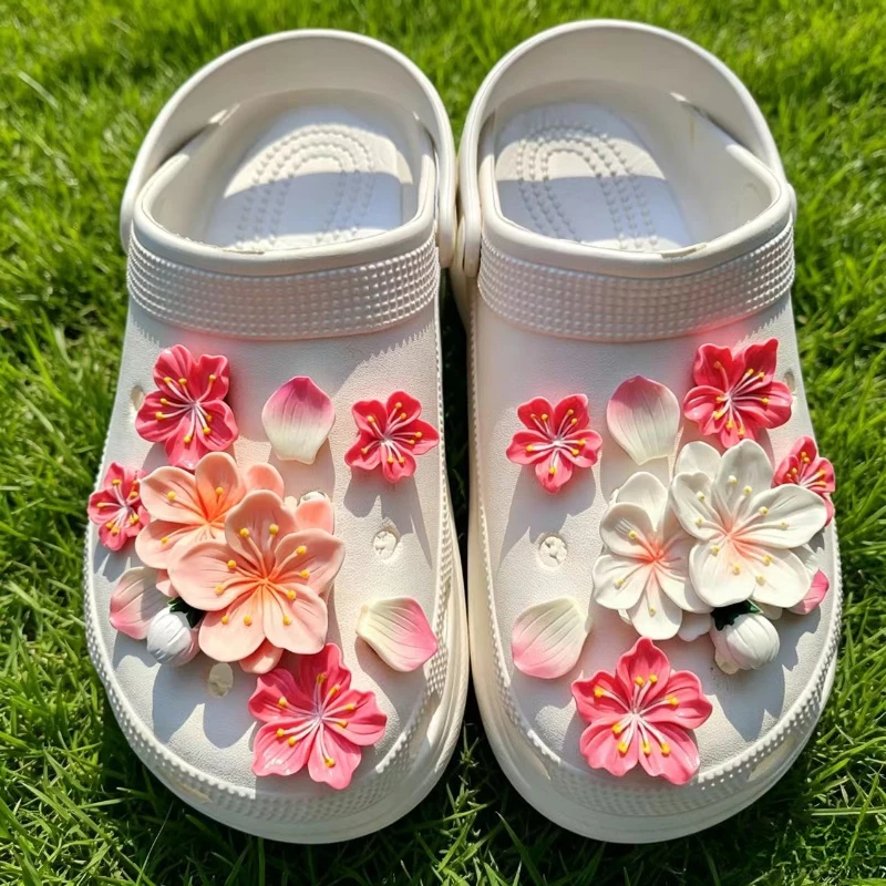 New Fashion Shoe Charms for Creative Branches and Flowers Clogs Shoe Buckle Cute Shoe Accessories Decoration for Girls Gift