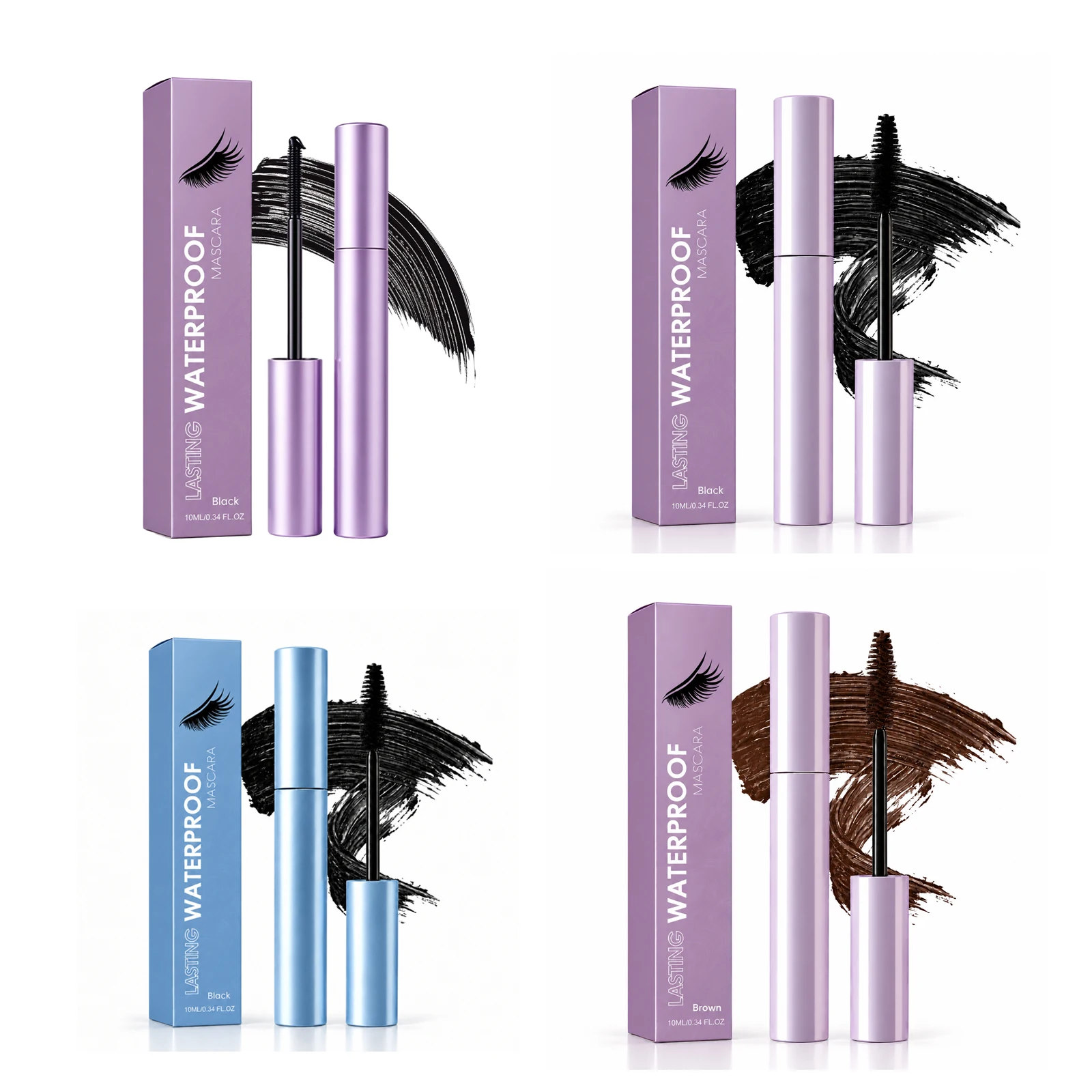 Lasting Waterproof Sweatproof Mascara Lightweight Texture Thick Curling Volumizing Lengthening Eyelash Extension Mascara Makeup