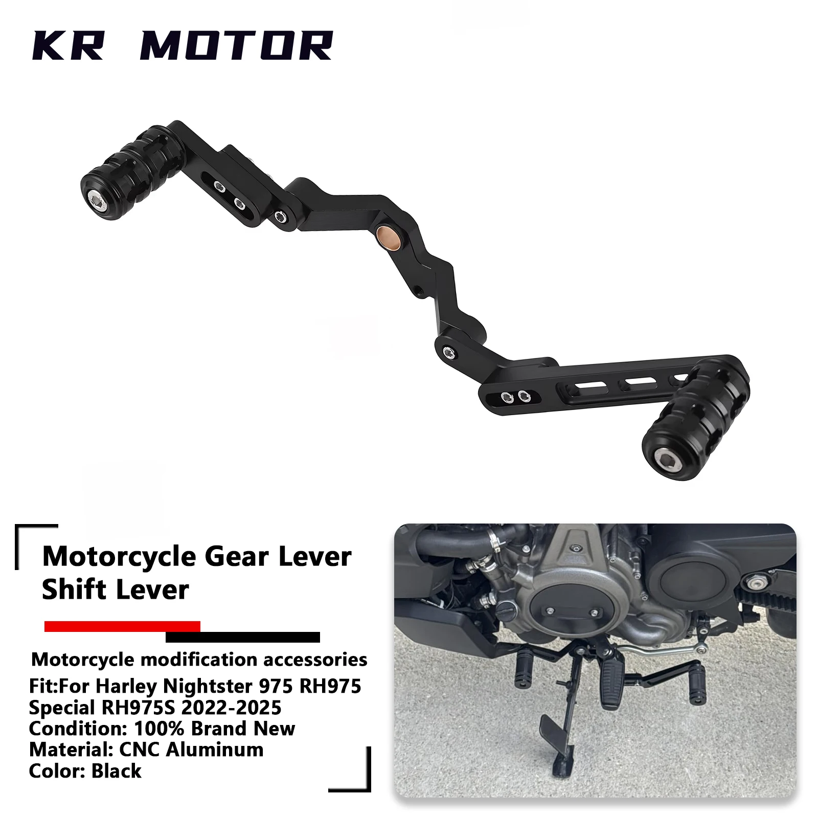 

Motorcycle Adjustable Gear Lever Heel Toe Gear Shifter Shift Pegs For Harley Nightster 975 RH975 RH 975 Special RH975S 2022-2025