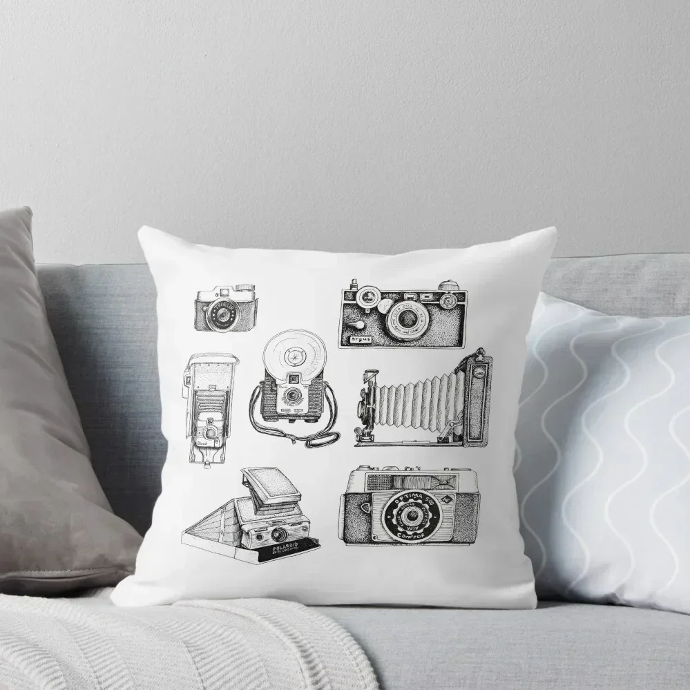 Vintage Camera Collection Throw Pillow home decor items Sofa Cushion Pillowcase Cushion Sofa Covers For Living Room pillow