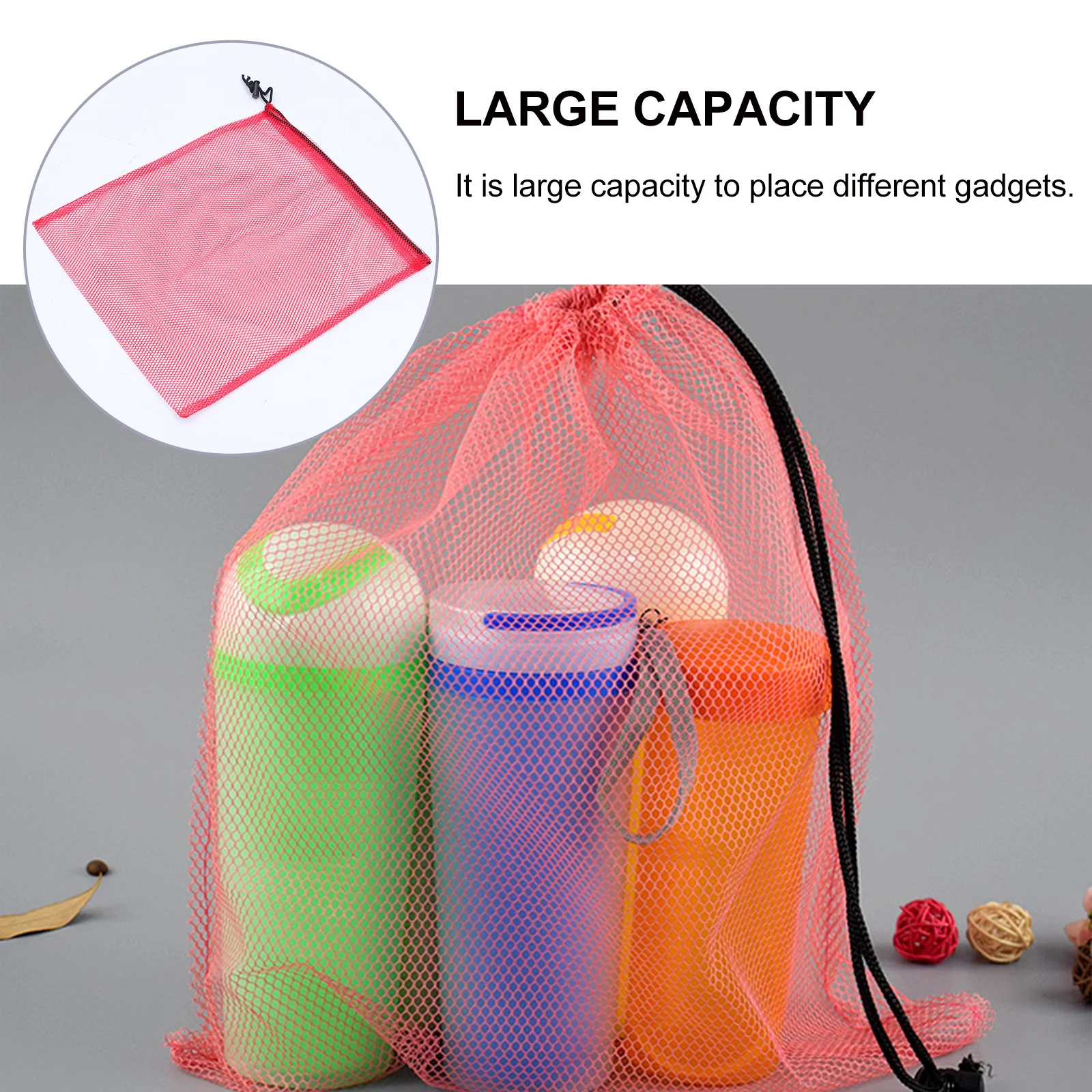 

6pcs Drawstring Mesh Pouches Lightweight Storage Bags For Outdoor Fitness Travel Gym Camping Hiking Yoga Beach Activities