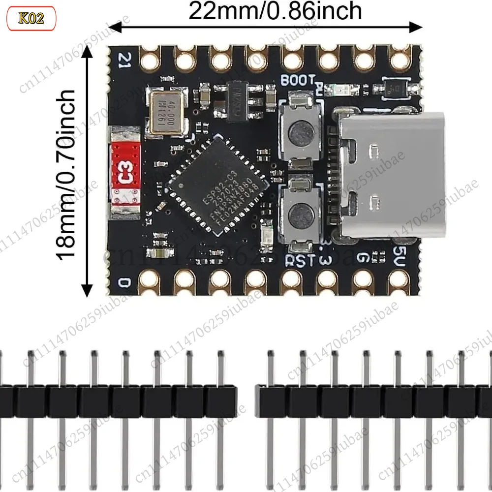 module-wifi-et-bluetooth-esp32-c3-super-mini-usb-type-c-pour-arduino-diy-pieces-de-rechange-2-pieces