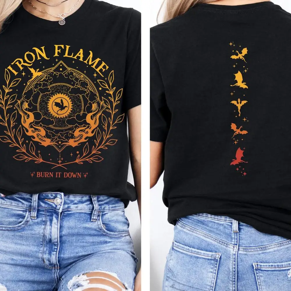 

Women Cotton T Shirt Iron Flame Shirt Fourth Wing Shirt Rebecca Yarros Shirt Dragon Rider Shirt Violt Sorrengail Bookish Shirt