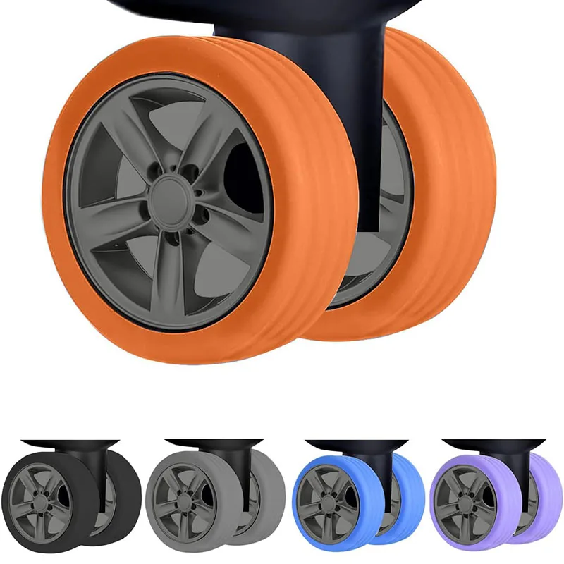 4/8pcs Silicone Luggage Wheels Protector Wheels Caster Shoes for Suitcase Reduce Noise Chair Wheels Guard Cover Accessories