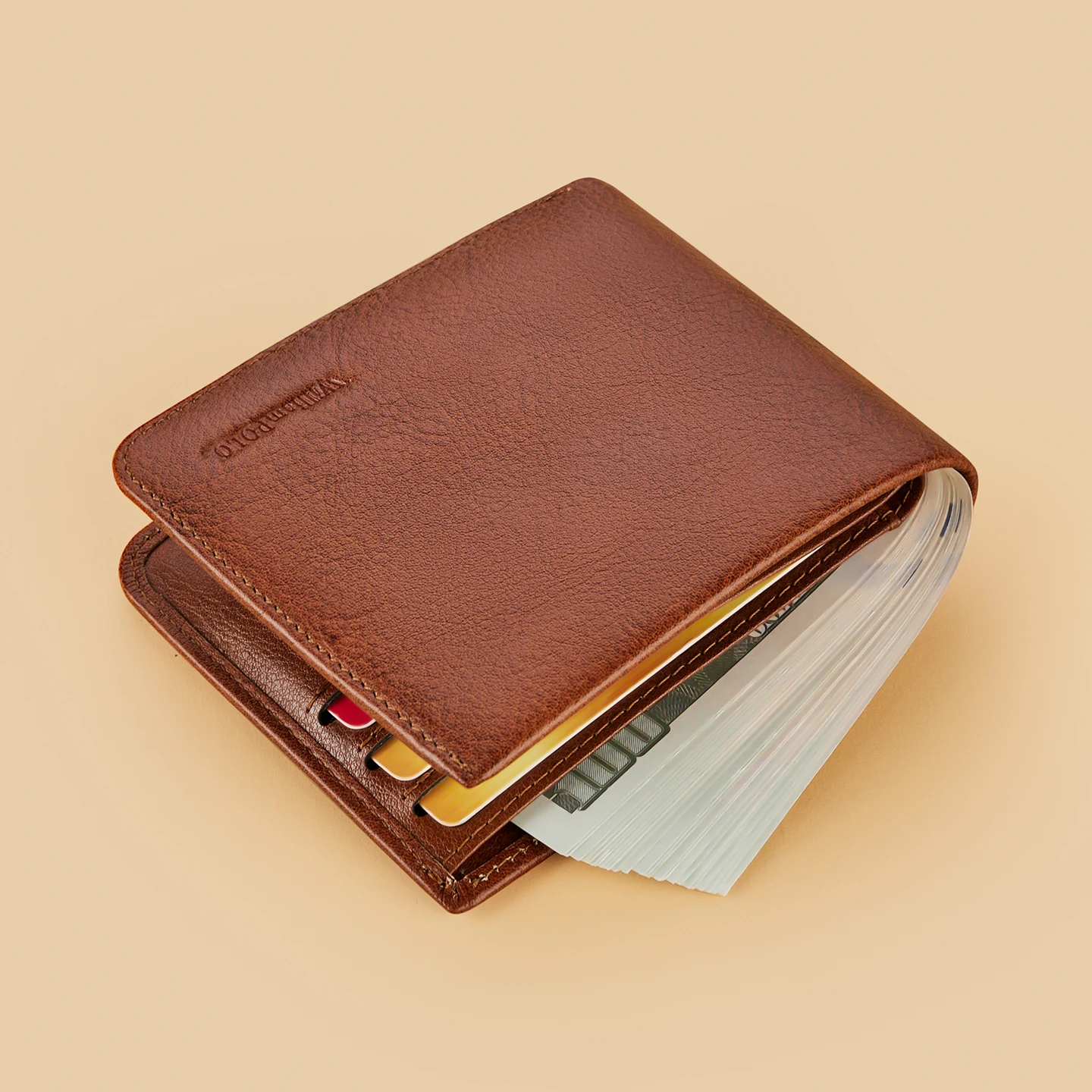 Leather men's wallet, fashionable short style card holder, casual retro money bag