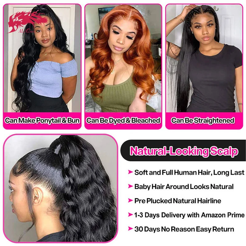 Body Wave Lace Front Wig With PrePlucked Brazilian 13x4/13x6 Lace Front Human Hair Wigs For Women Remy Hair 4x4 Lace Closure Wig