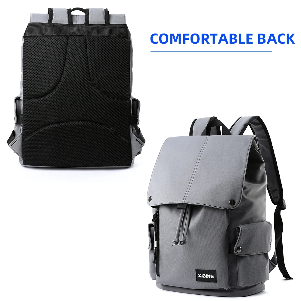 Flip Drawstring Laptop Men Backpack  Anti-theft Outdoor Travel Sport Designer Backpack 2024 Large Capacity Oxford Commuter Bag