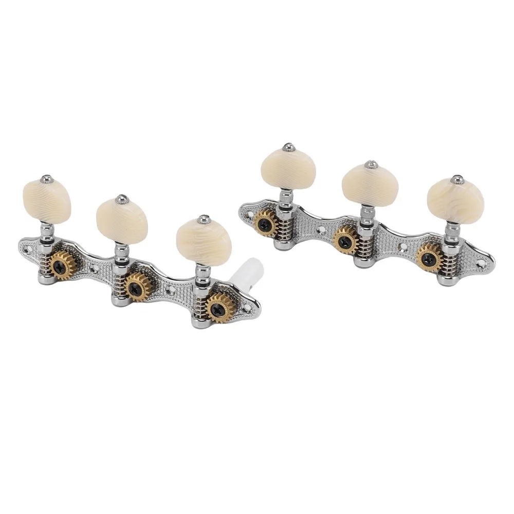 Metal Guitar Tuners Machine Heads 1:18 Gear Ratio 3L3R Configuration String Pegs Tuners Silver Guitar Tuning Pegs