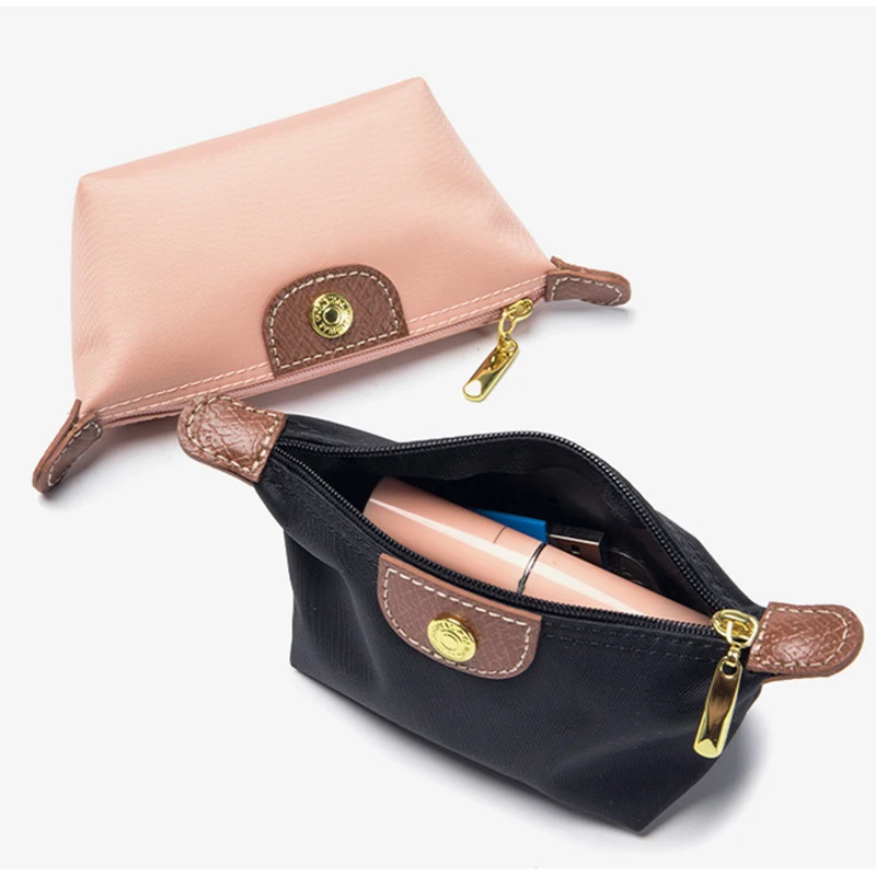 

Fashion Mini Dumpling Shape Coin Bag Lightweight Nylon Cloth Lipstick Storage Purse Women Portable Waterproof Solid Color Wallet