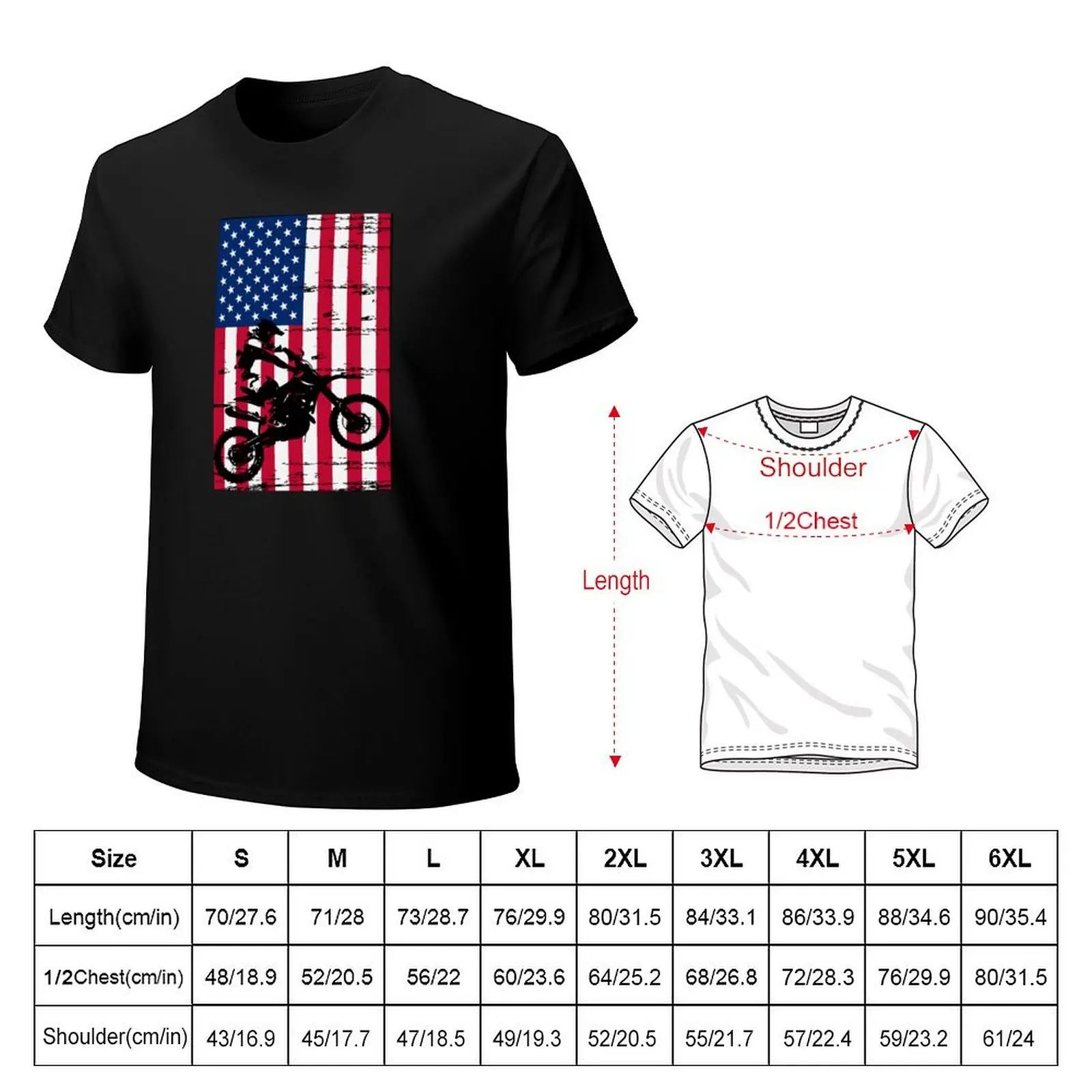 Fourth of July Dirtbike T-Shirt Stretch Fabric Comfort T-Shirt