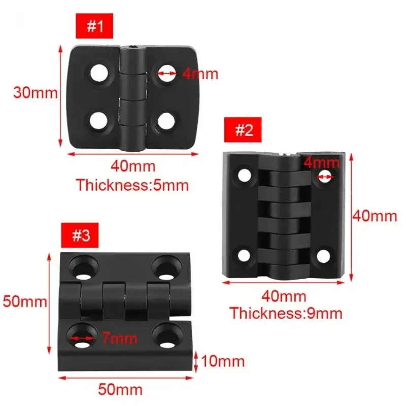 10PCS Small Hinge Black Mini Plastic Door Bearing Distribution Box Cabinet Door Industrial Box PP Adjustable Damping Hinge