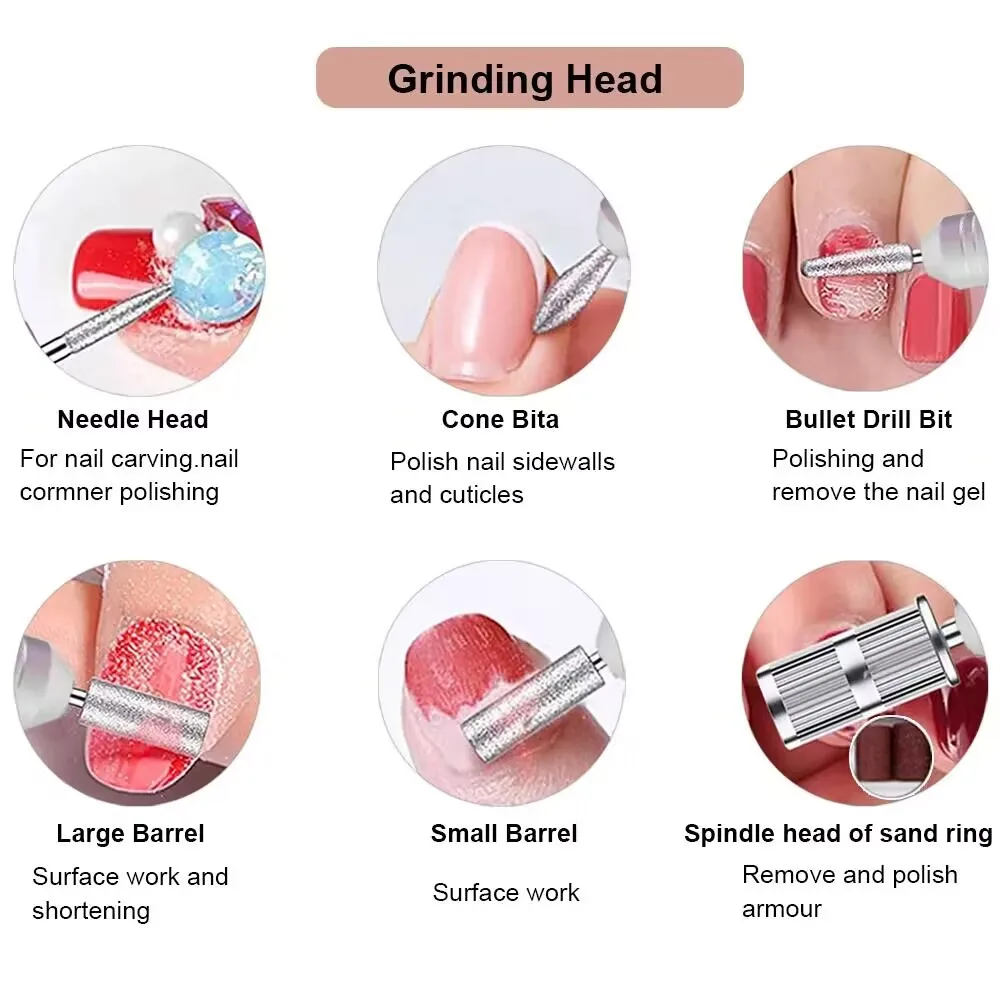 45000 U/min Hochwertige elektrische Nagelbohrmaschine Elektrische Feile HD-Display Metall-Maniküre-Stift Professioneller Nageldrehmaschinen-Schleifer