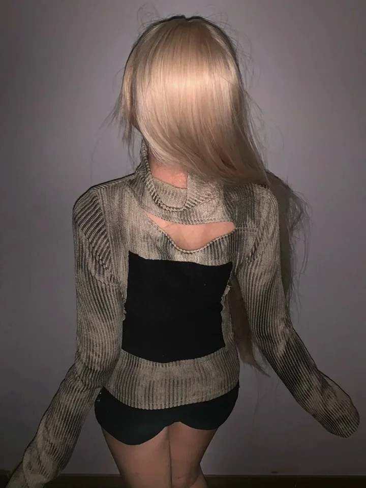 IMU American Y2k Hot Girls Long Sleeve Tshirt Spring Autumn Cross Patch Slim Sheath Large Shirt Punk Goth Streetwear Tops Pullov
