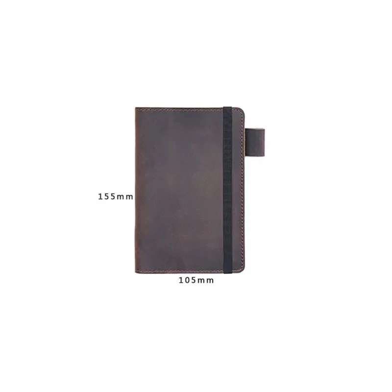 Genuine Leather Cover Notebook Pocket Journal Travel Field Book With Pen Folder Rope Design