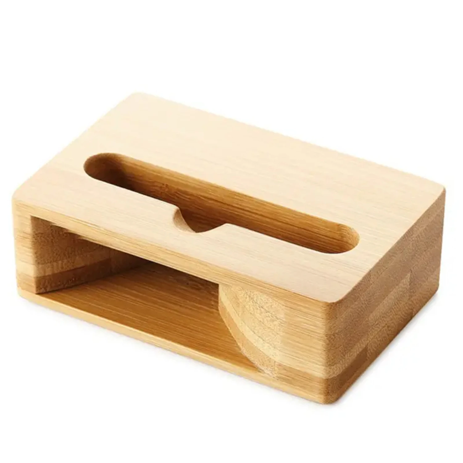 

Phone Stand With Audio Amplifier, Bamboo Wooden Desktop Mobile Phone Holder For Sound Amplification