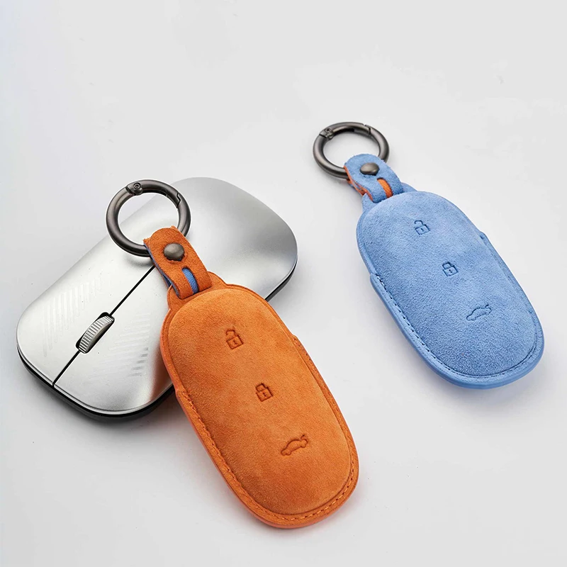 For LiXiang L9L8L7 car key set Key case turned fur leather key case buckle high-grade all-wrap protection