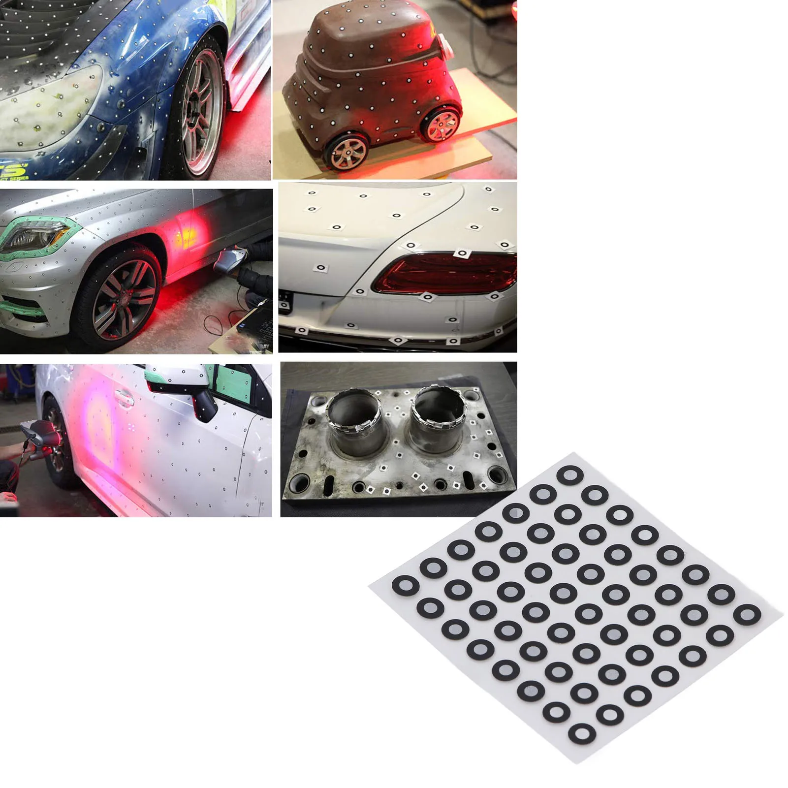 

3D Scanning Reflective Markers 6mm OD 3mm ID Reflective Diffuse Reflection Accurate Optical Tracking Dot for Scanner